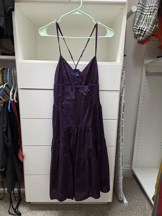 GAP Dresses & Skirts - GAP Eggplant Tiered Spaghetti Strap Midi Dress